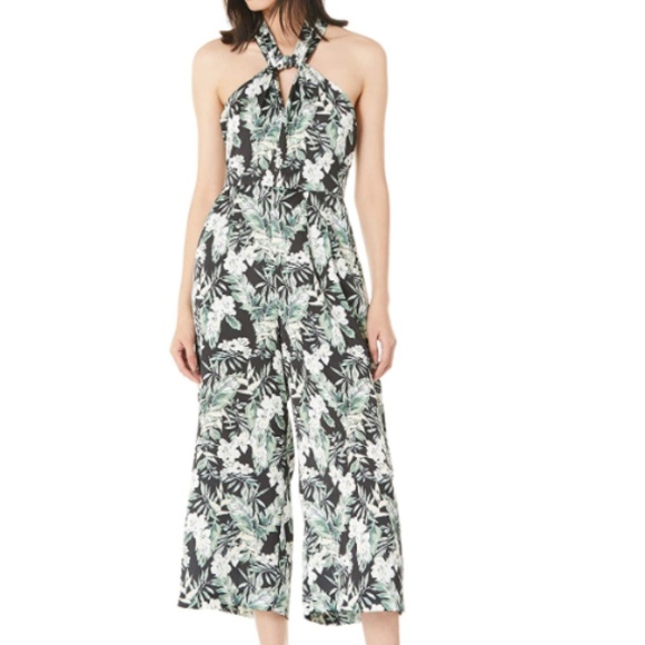 Sysyeran Pants - NEW Tropical Floral Print Wide Leg Jumpsuit Large